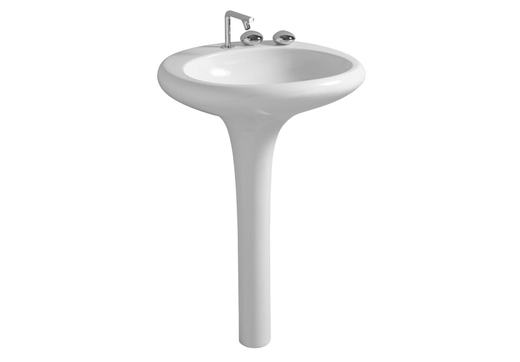 Istanbul WashBasin, 60cm with Integrated Pedestal