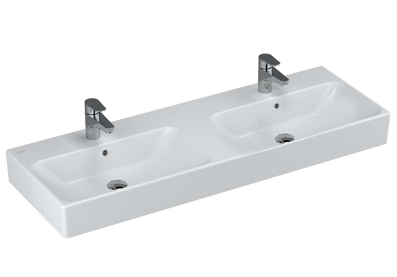 Nuo Washbasin with Two Bowls, 130 cm