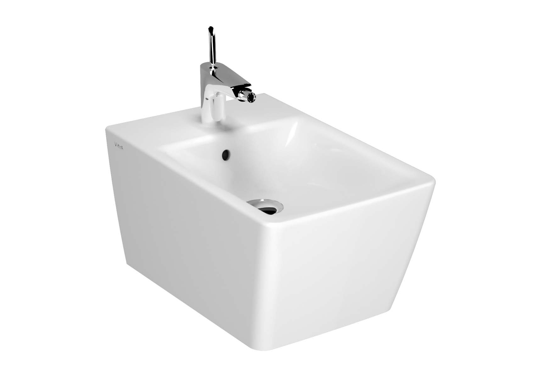 Frame Wall-hung bidet, 54 cm, Without side holes, matte white