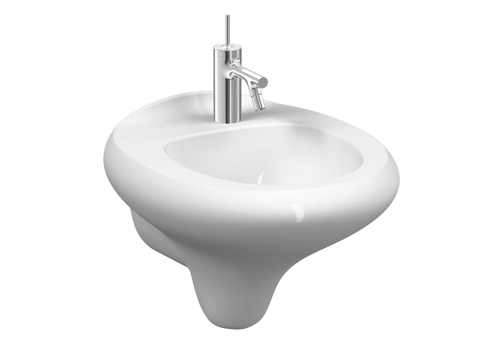 İstanbul Wall-hung bidet, 52 cm, with one tap hole, without side holes, without overflow hole, white