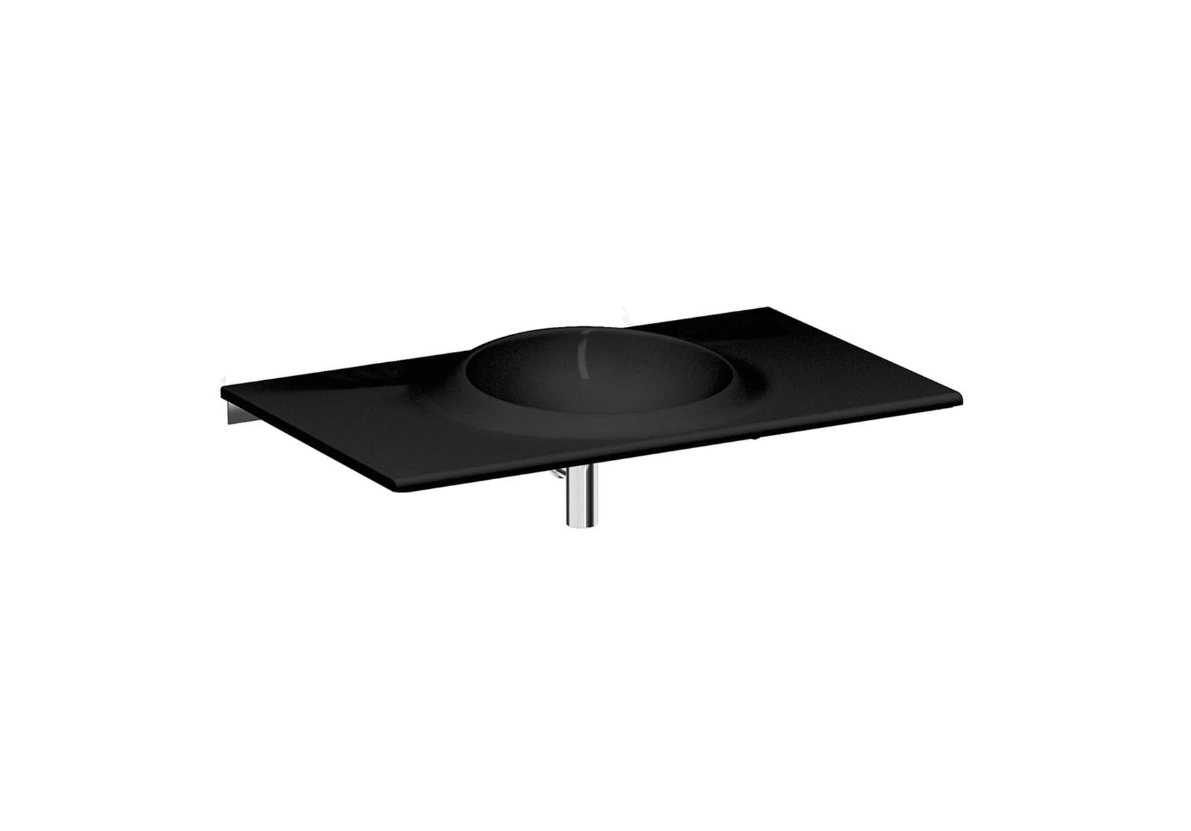 İstanbul Vanity basin, 100 cm, no tap hole, no overflow hole, black