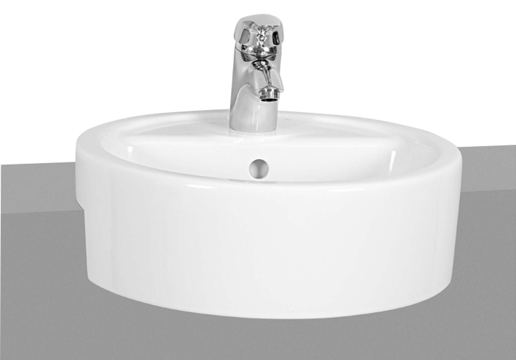 Matrix Matrix Recessed Lavabo, 45 cm with Middle Tap Hole, with Side Holes