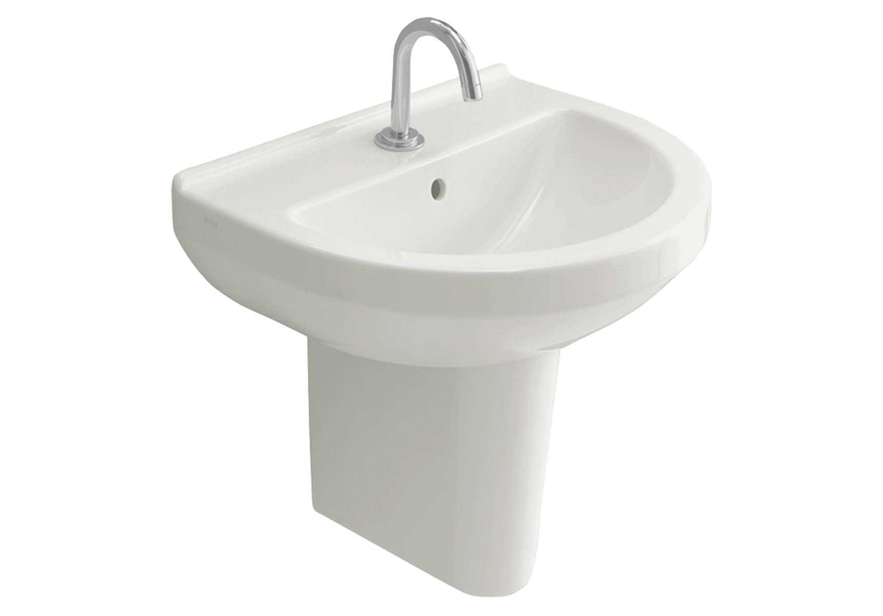S50 WashBasin, 55cm with Middle Tap Hole, with Side Holes