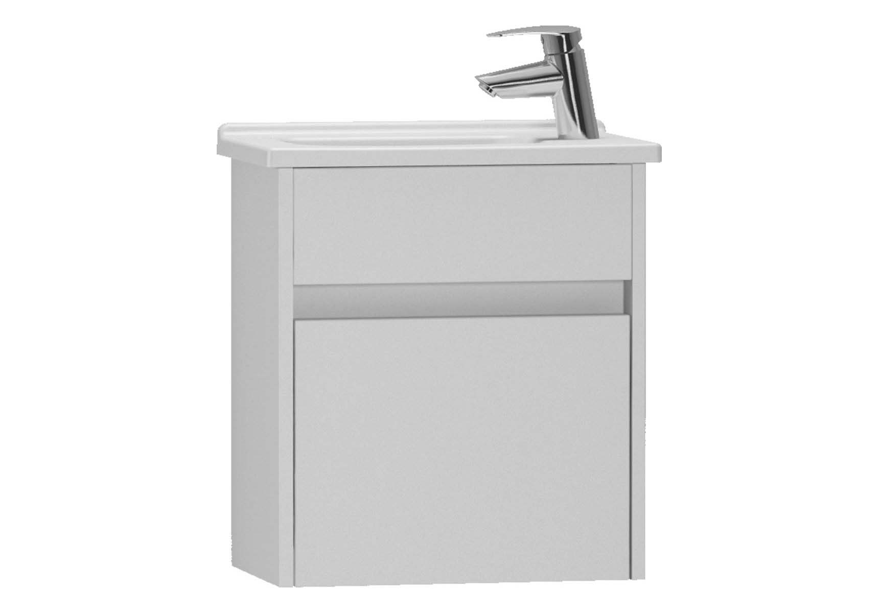 S50 + Narrow Washbasin Unit 45 cm, White High Gloss, Left