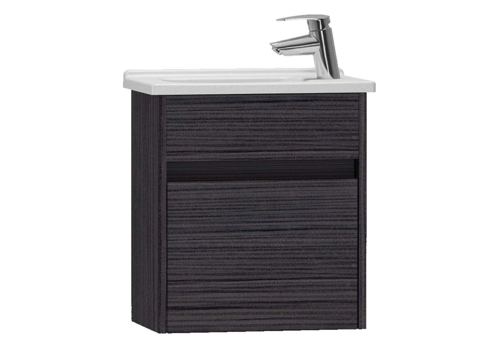 S50 + Narrow Washbasin Unit 45 cm, Hacienda Black, Left