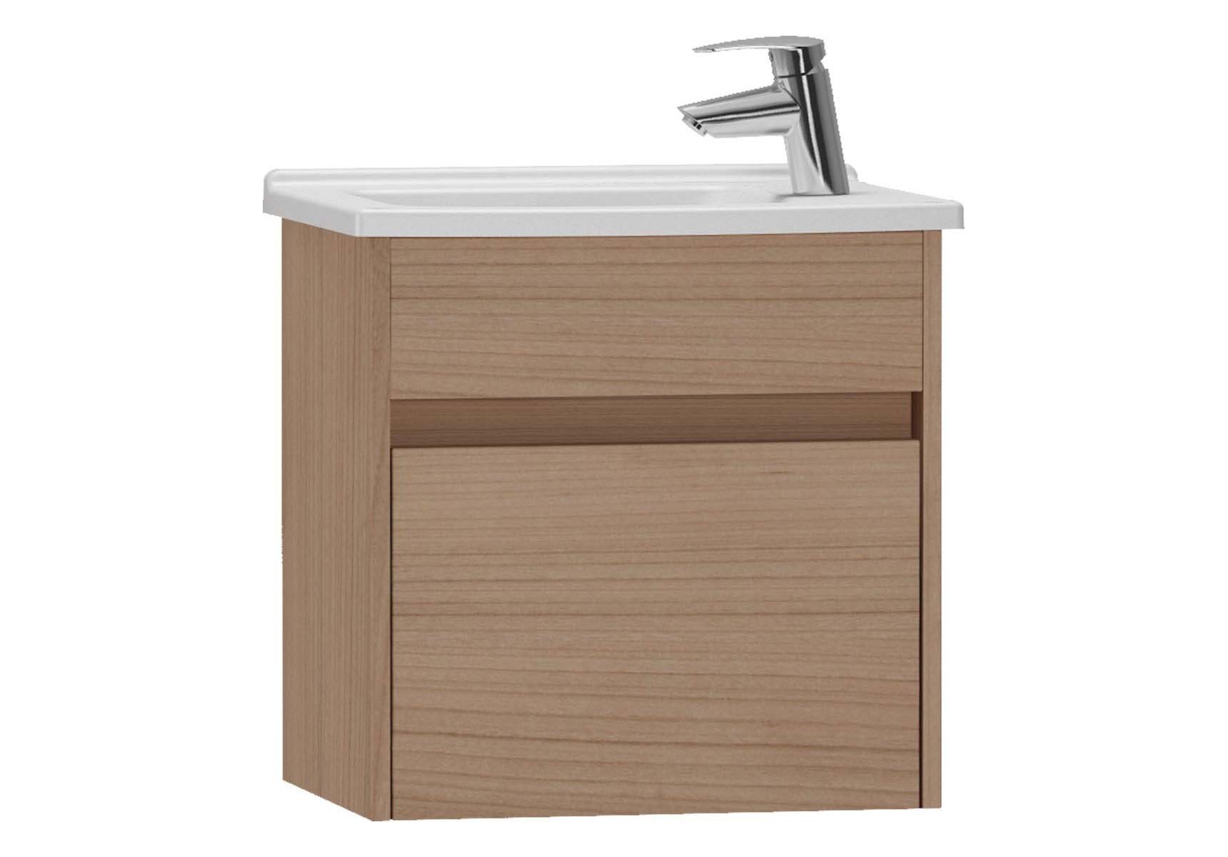 S50 + Narrow Washbasin Unit, 50 cm, Golden Cherry, Left