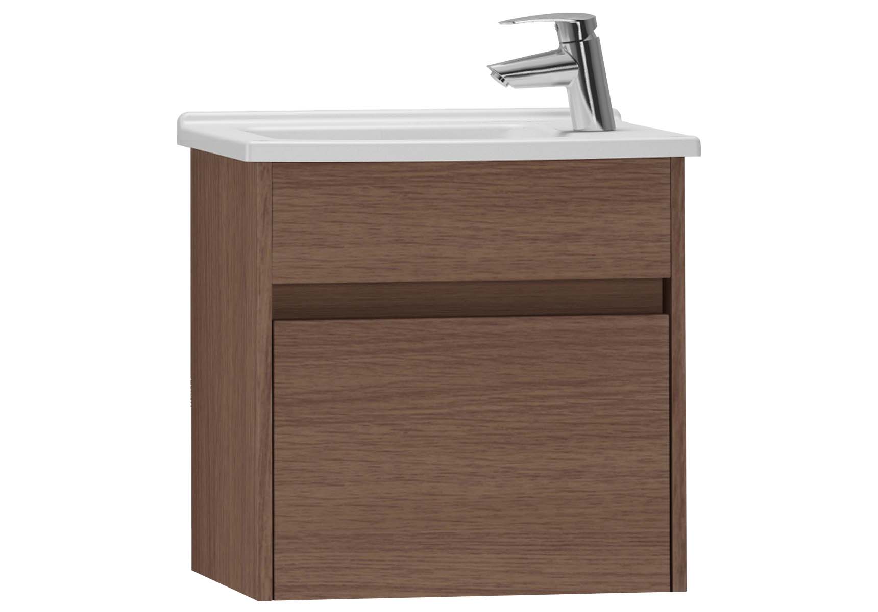 S50 + Narrow Washbasin Unit, 50 cm, Dark Oak Left