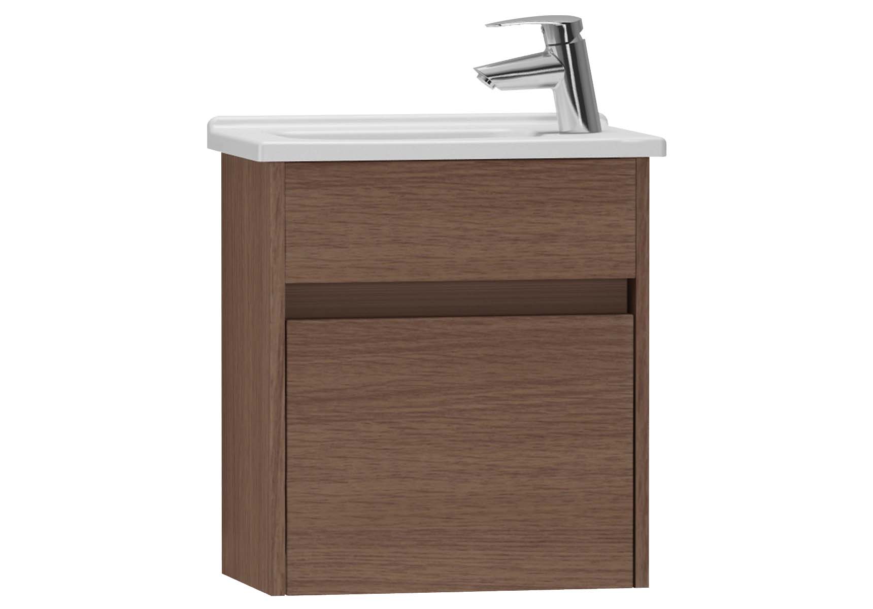 S50 + Narrow Washbasin Unit 45 cm, Dark Oak Right