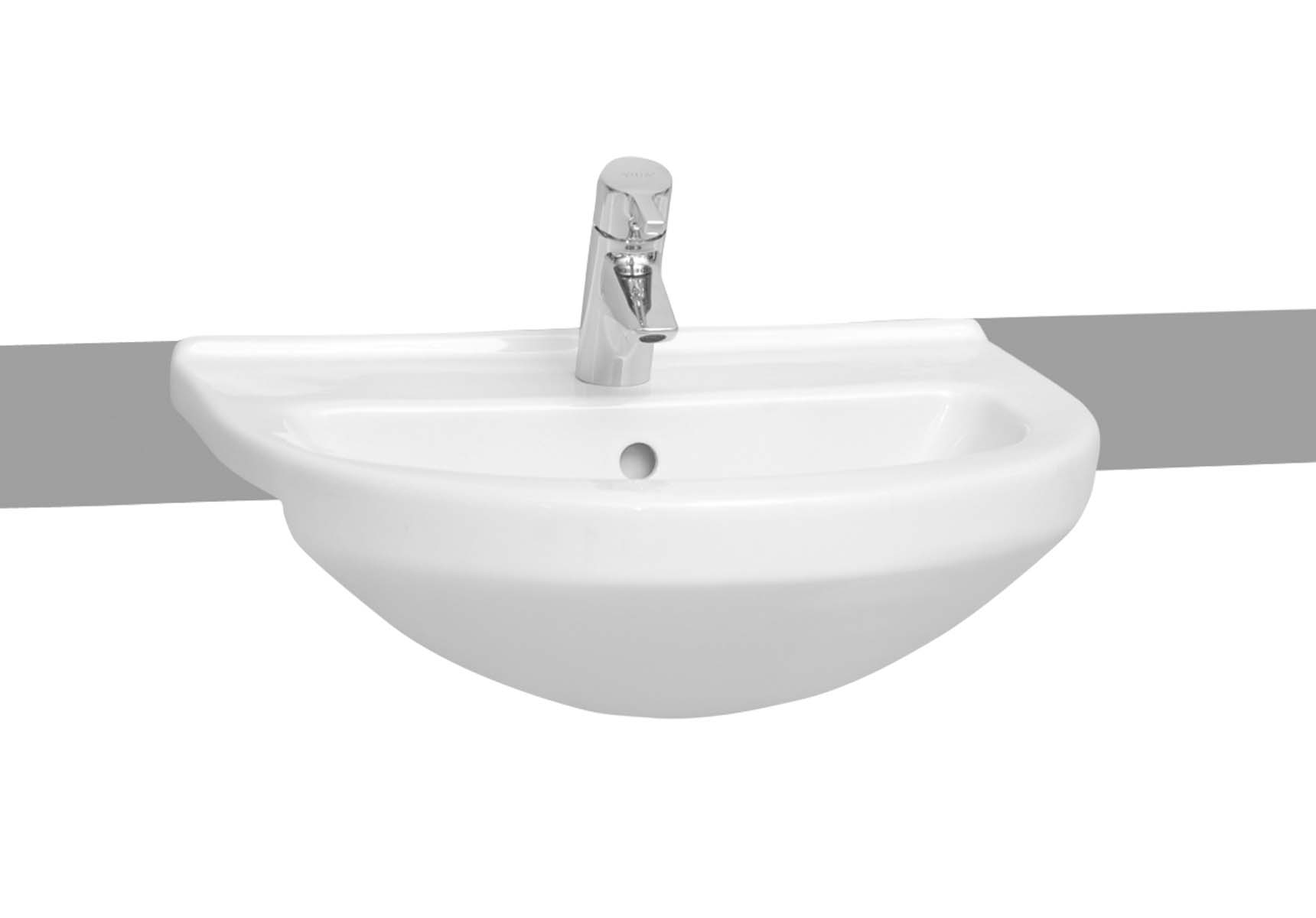 S50 Semi Recessed Basin, 55 cm