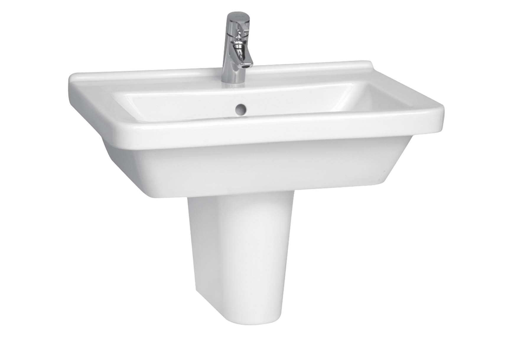 S50 WashBasin, 65cm with Middle Tap Hole, with Side Holes