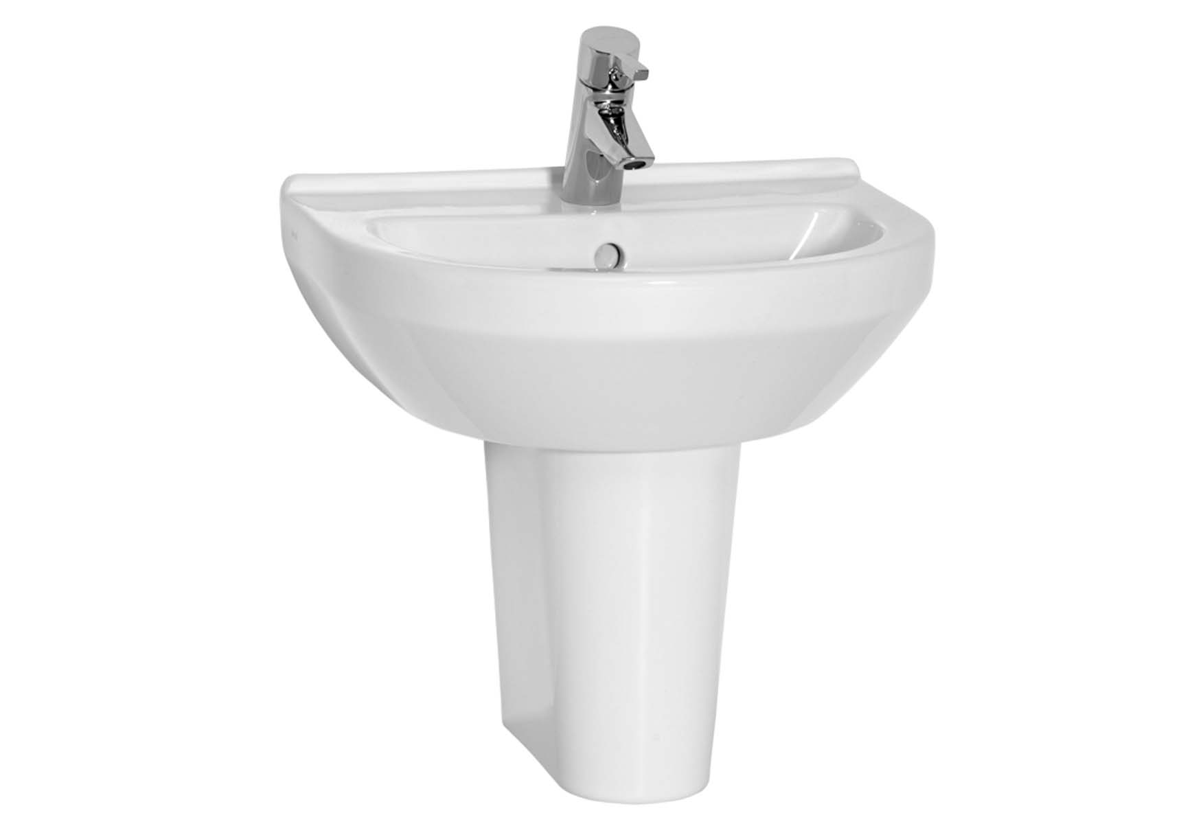 S50 WashBasin, 50cm with Middle Tap Hole, with Side Holes