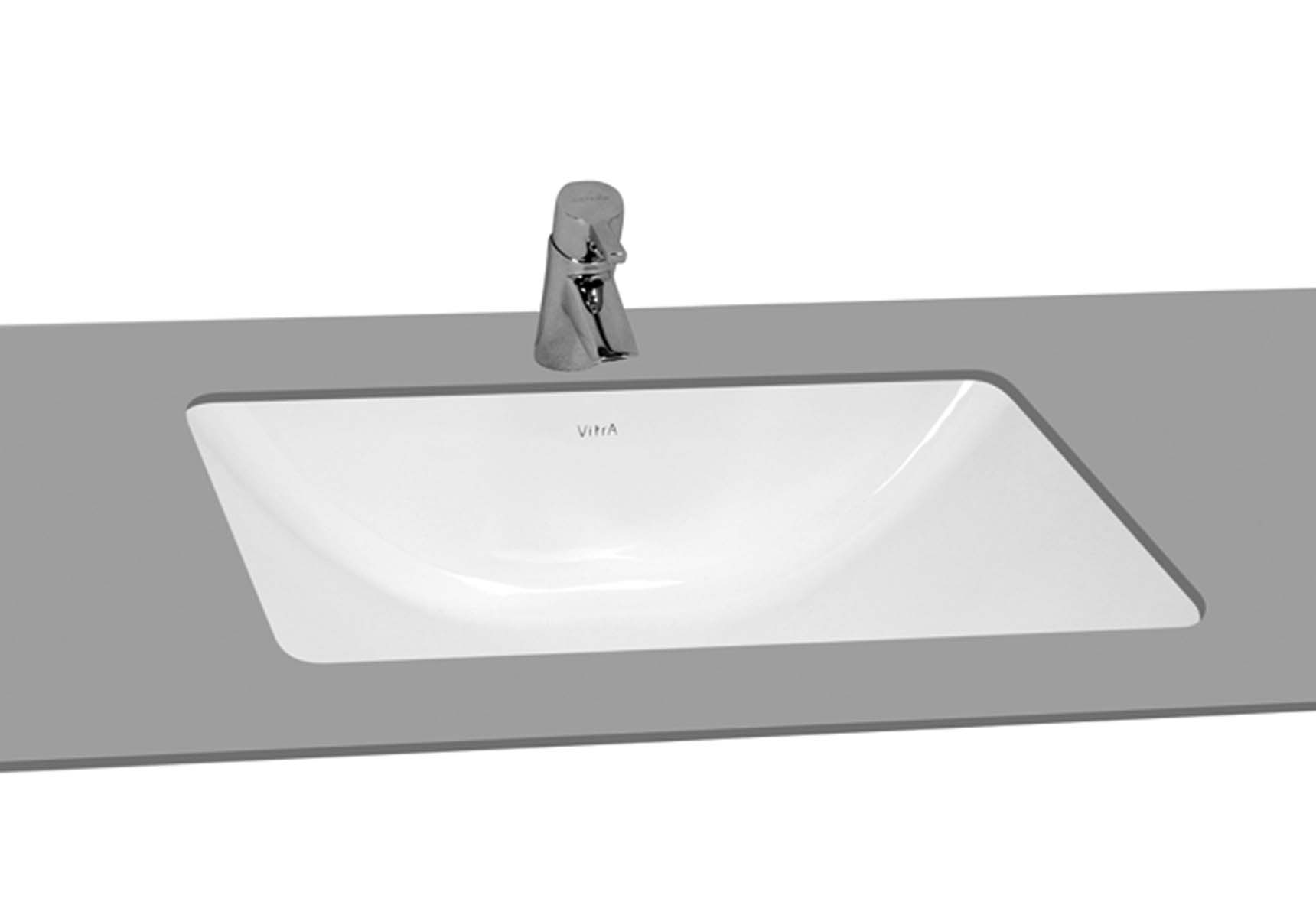 S50 Undercounter Basin, 48 cm without Tap Hole, with Side Holes