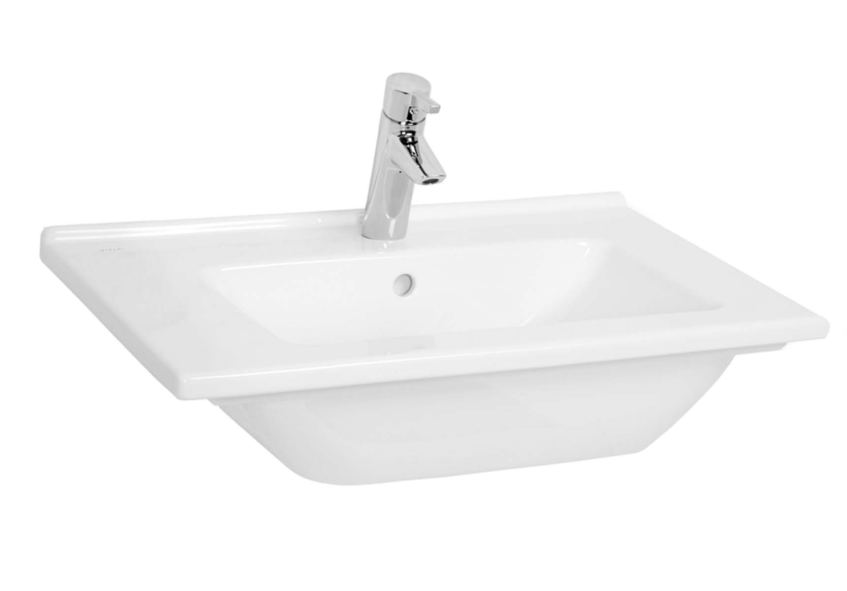 S50 Vanity Basin, 60cm with Middle Tap Hole, with Side Holes