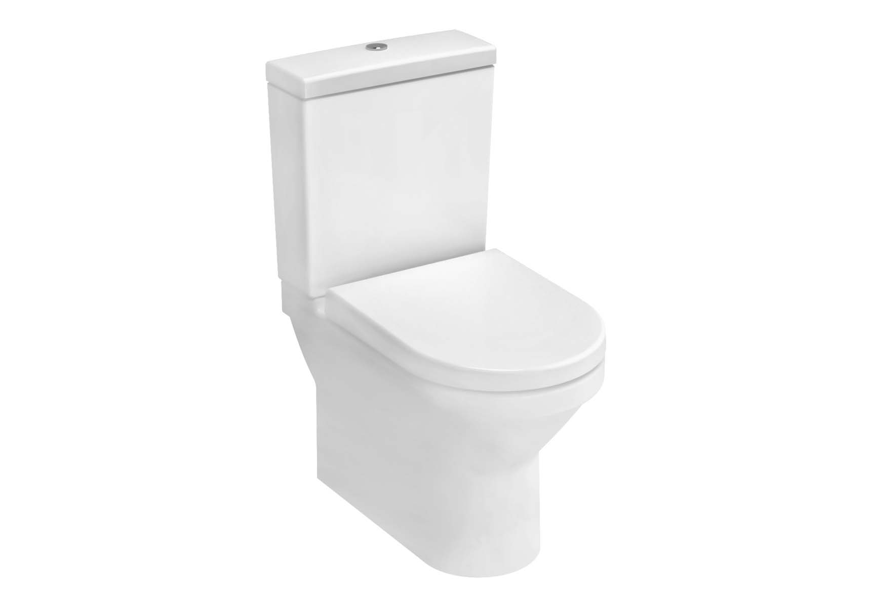 S50 Compact Back-To-Wall Close-Coupled WC Pan, 60cm Universal Outlet, Kısa, without Bidet Pipe