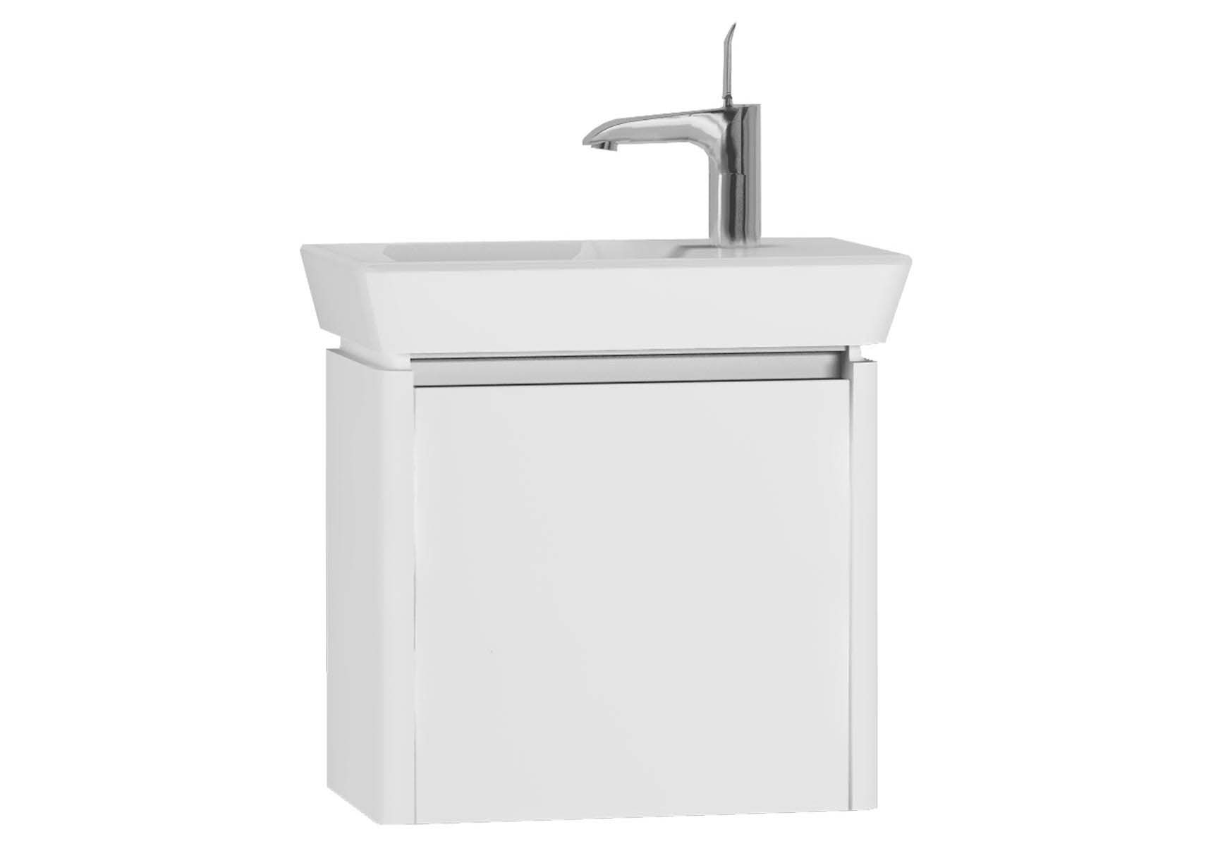 T4 Compact Washbasin Unit 50 cm (Right), White High Gloss