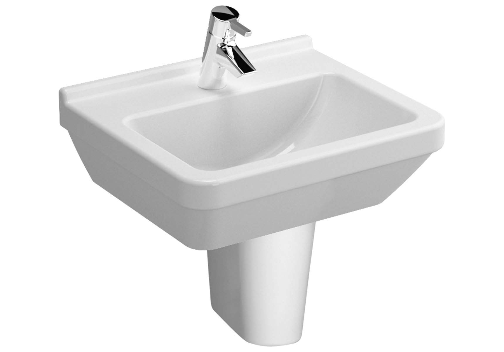 S50 WashBasin, 50cm with Middle Tap Hole, with Side Holes