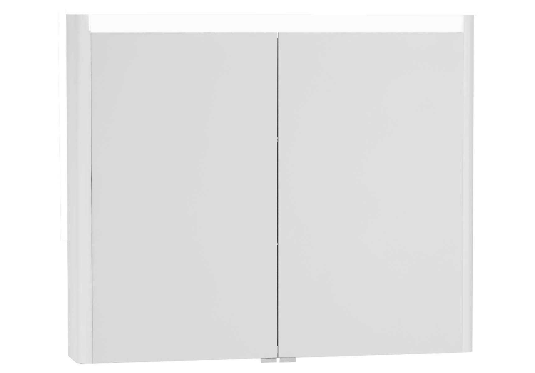 T4 Illuminated Mirror Cabinet, 90 cm, White High Gloss
