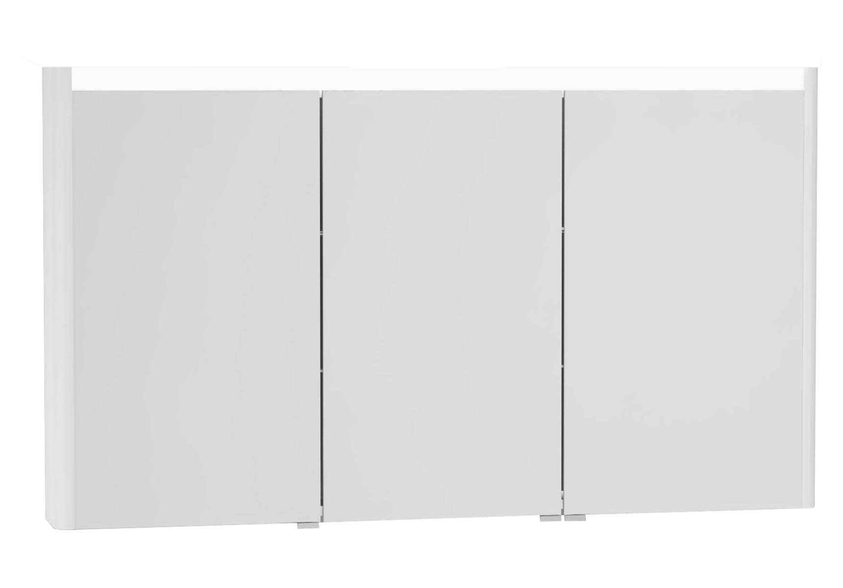 T4 Illuminated Mirror Cabinet, 130 cm, White High Gloss