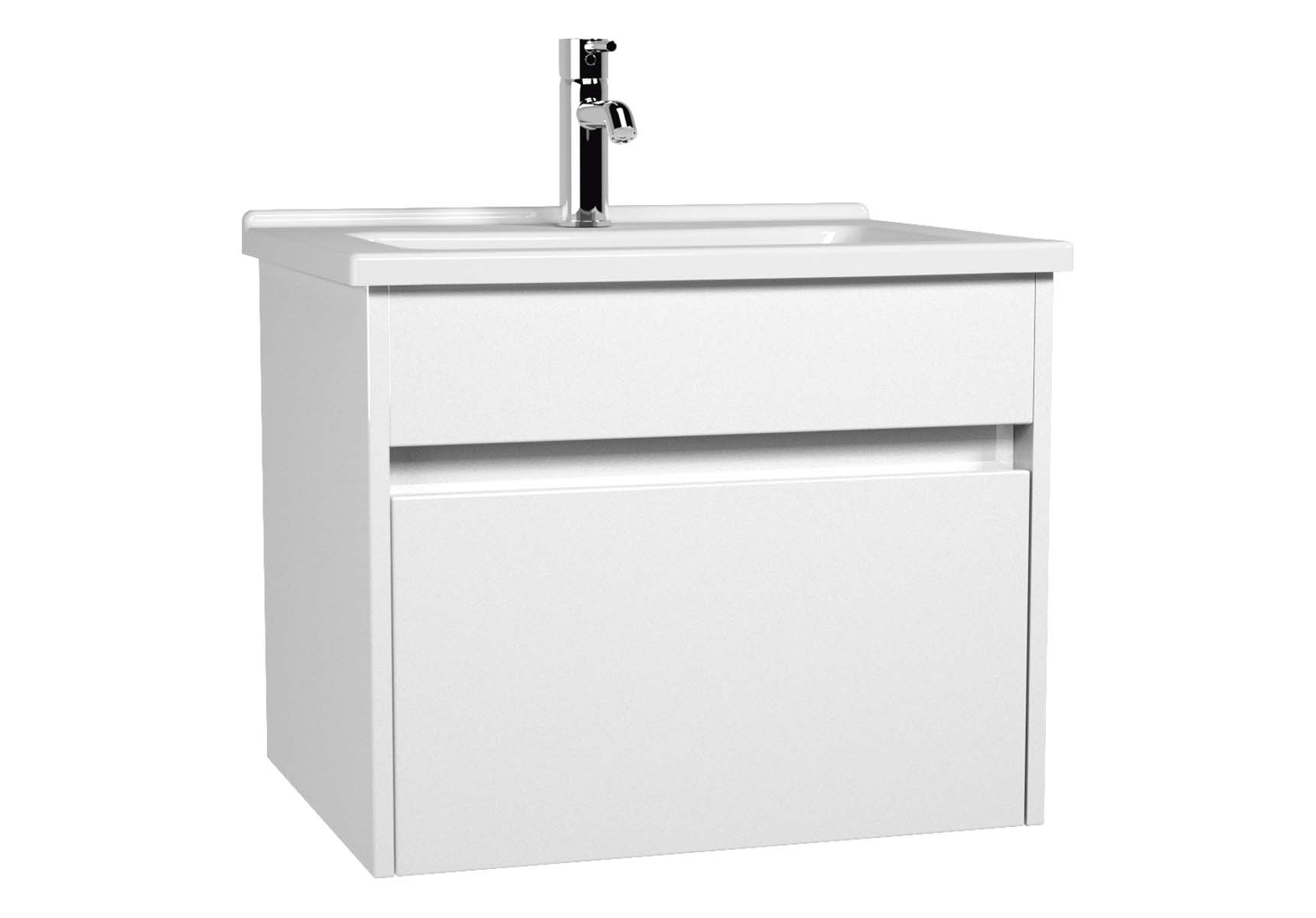 S50 + Washbasin Unit 60 cm White High Gloss