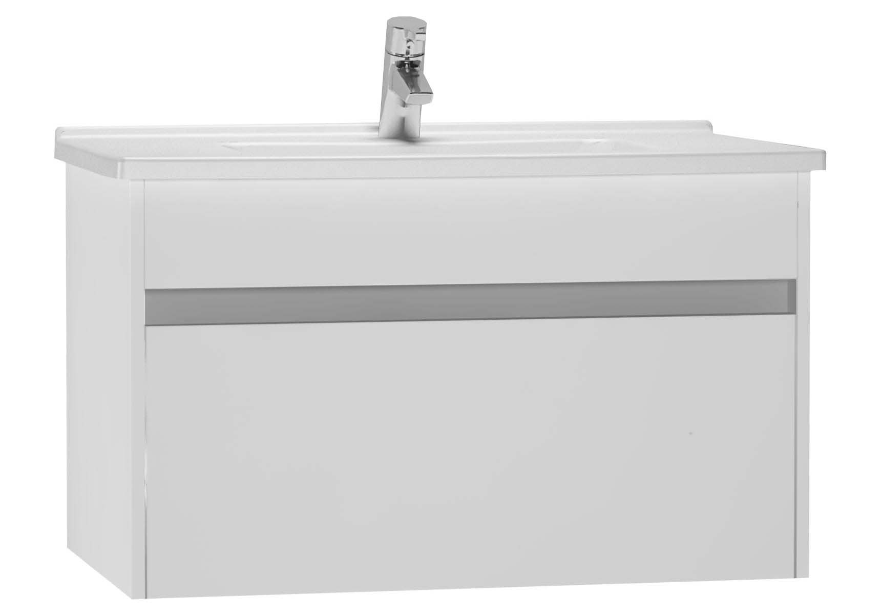 S50 + Washbasin Unit 80 cm White High Gloss