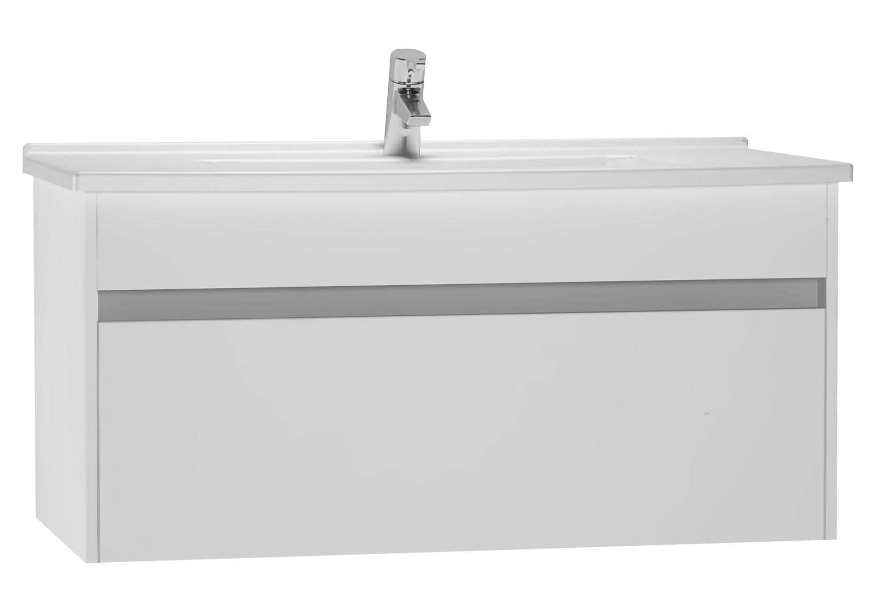 S50 + Washbasin Unit 100 cm White High Gloss