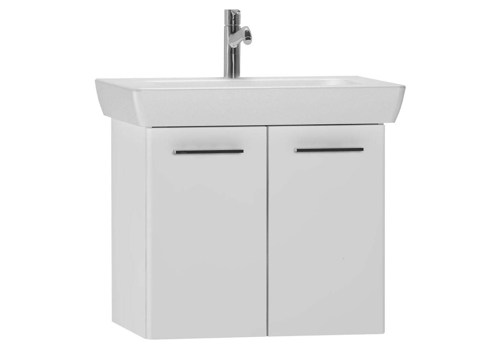 S20 Washbasin Unit 65cm, White High Gloss