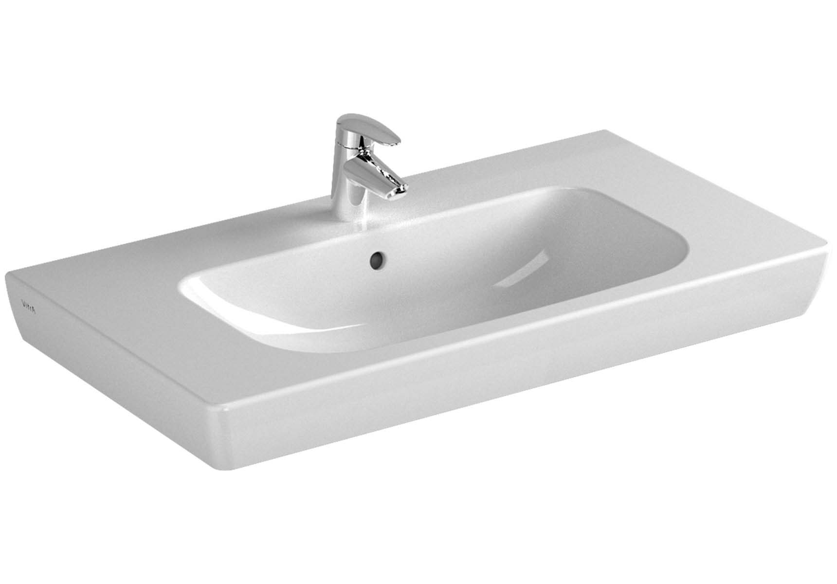 S20 Vanity Basin, 85cm with Middle Tap Hole, with Side Holes