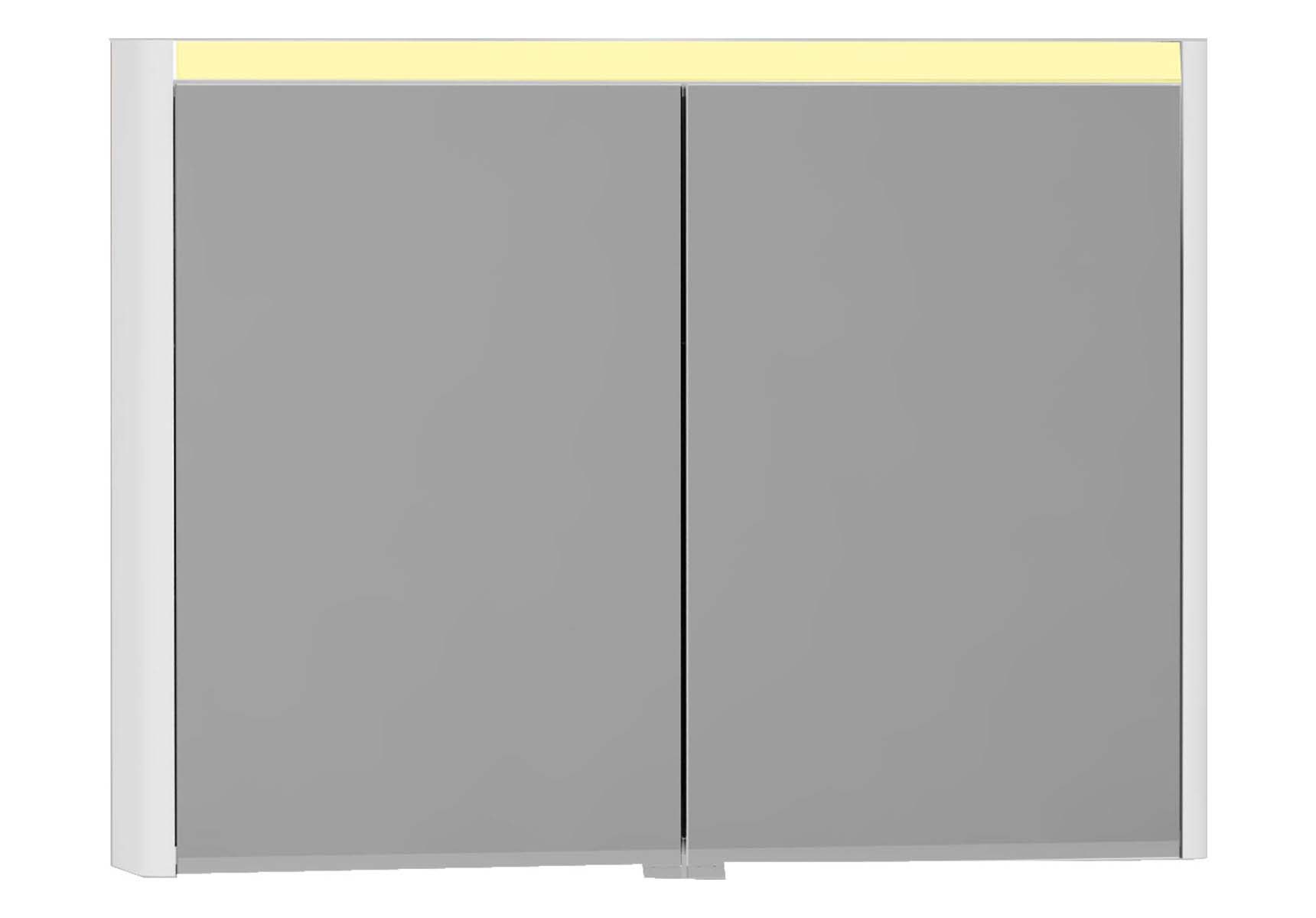 T4 Illuminated Mirror Cabinet, 100 cm, White High Gloss