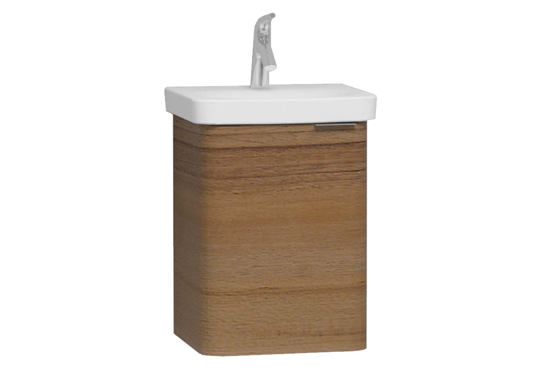 Nest Single Doorı Washbasin Unit 45 cm, Waved Natural Wood, Left