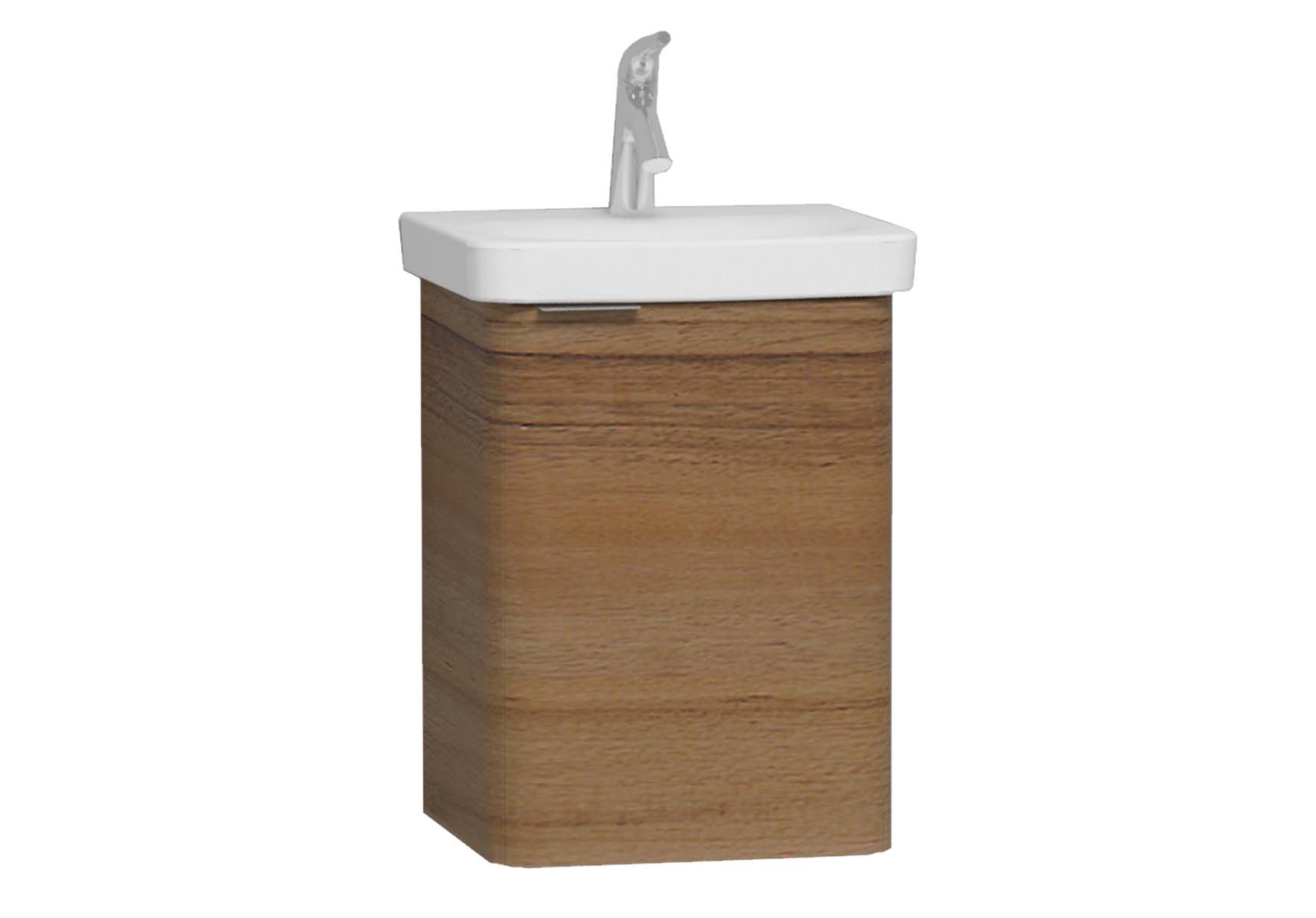 Nest Single Doorı Washbasin Unit 45 cm, Waved Natural Wood, Right