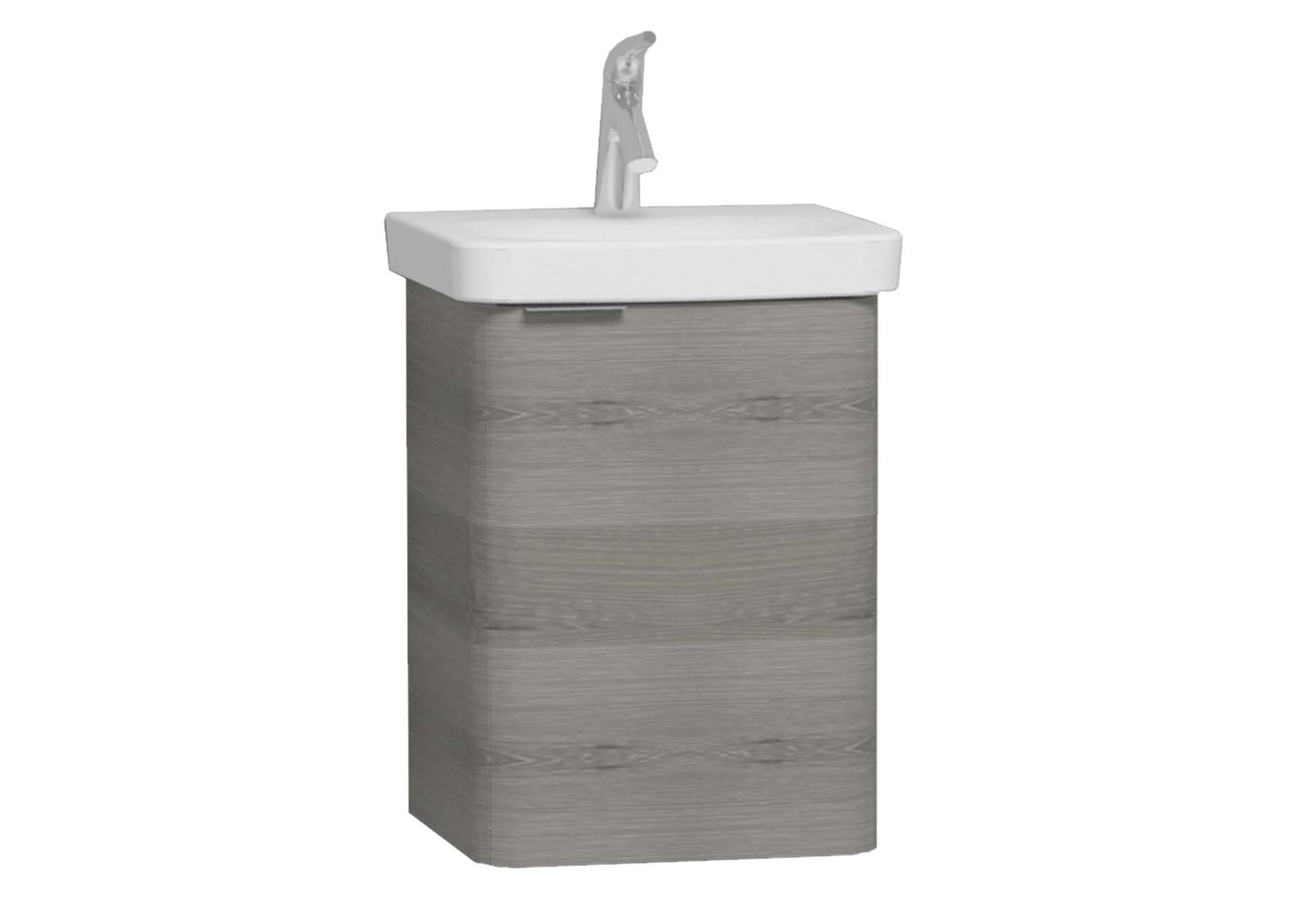 Nest Single Doorı Washbasin Unit 45 cm, Grey Natural Oak Right