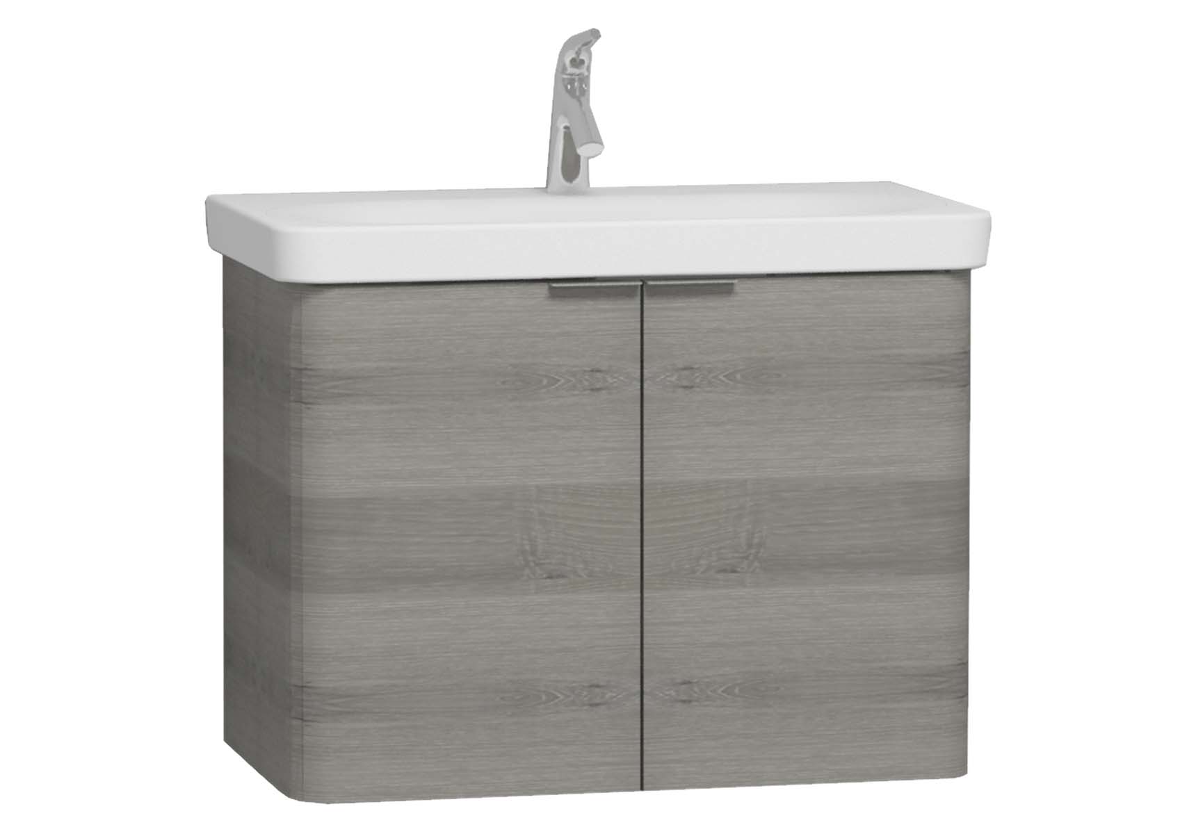 Nest 2 Doors Washbasin Unit 80 cm, Grey Natural Oak