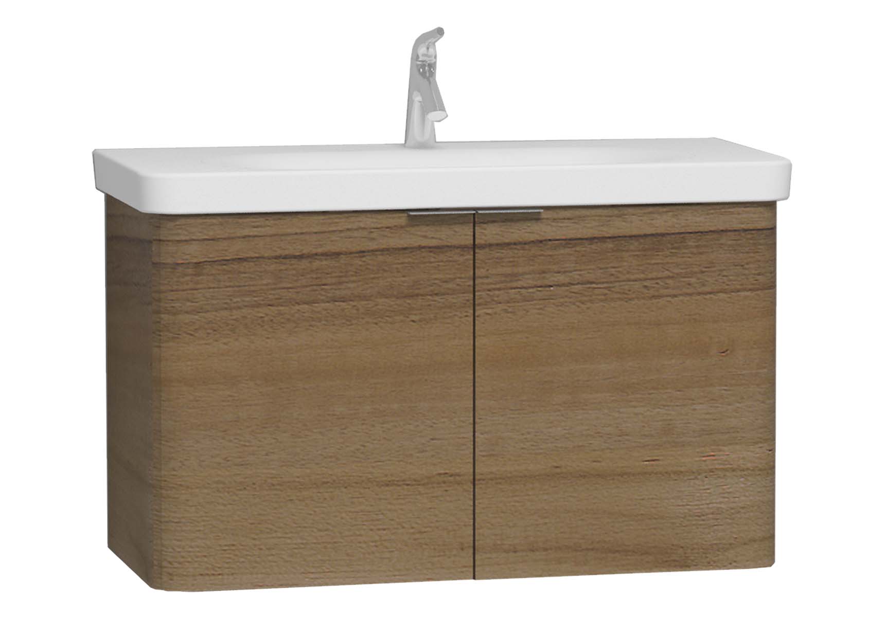 Nest 2 Doors Washbasin Unit 100 cm, Waved Natural Wood