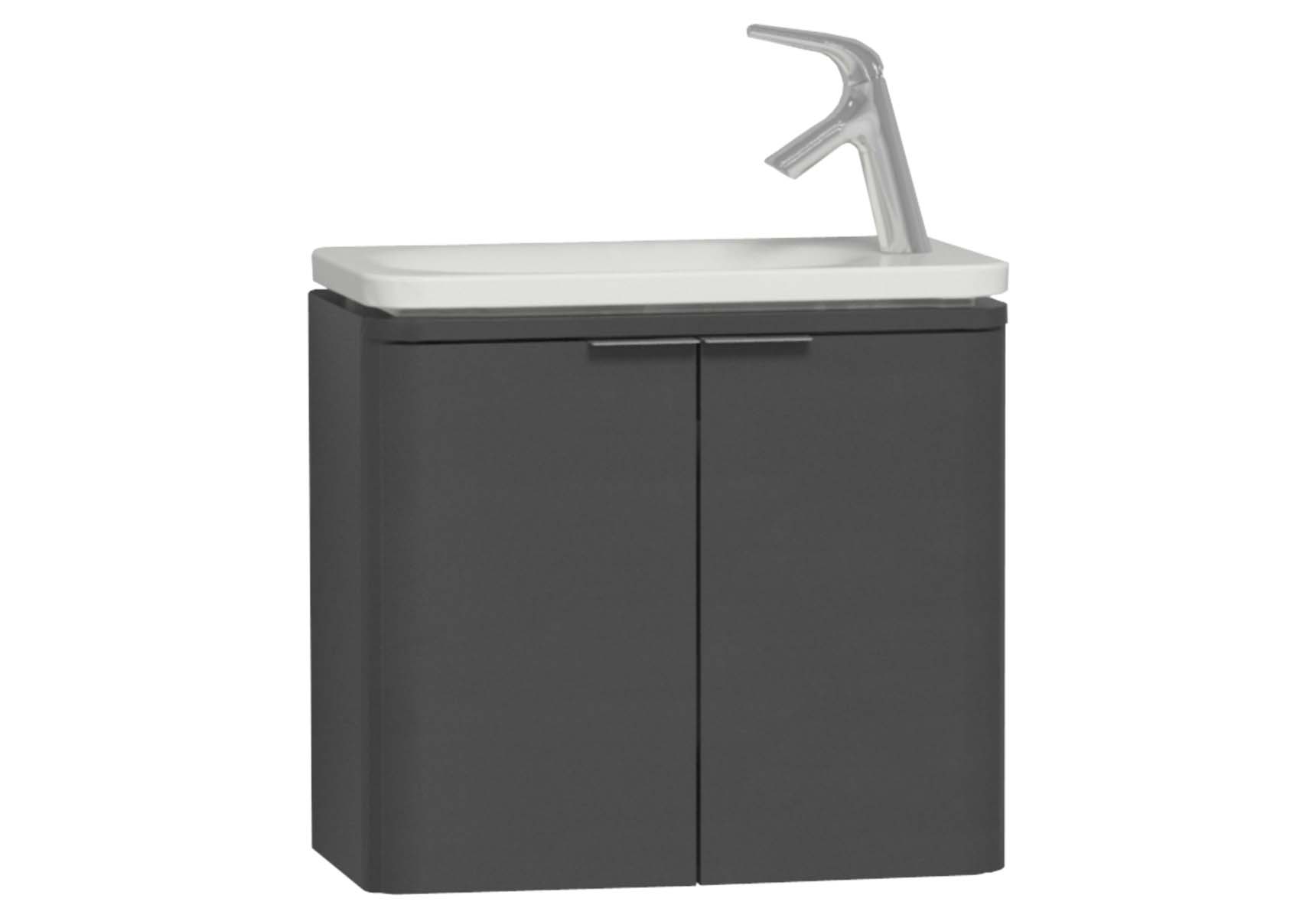 Nest Trendy Narrow Washbasin Unit 60 cm, Anthracite High Gloss