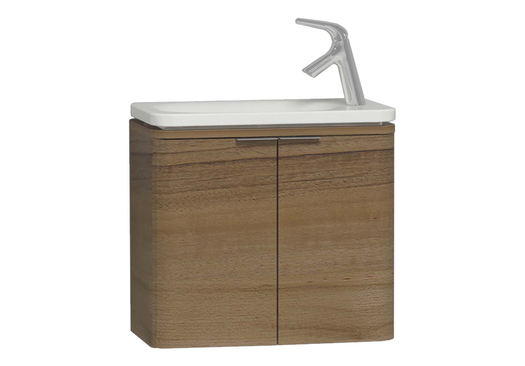 Nest Trendy Narrow Washbasin Unit 60 cm, Waved Natural Wood