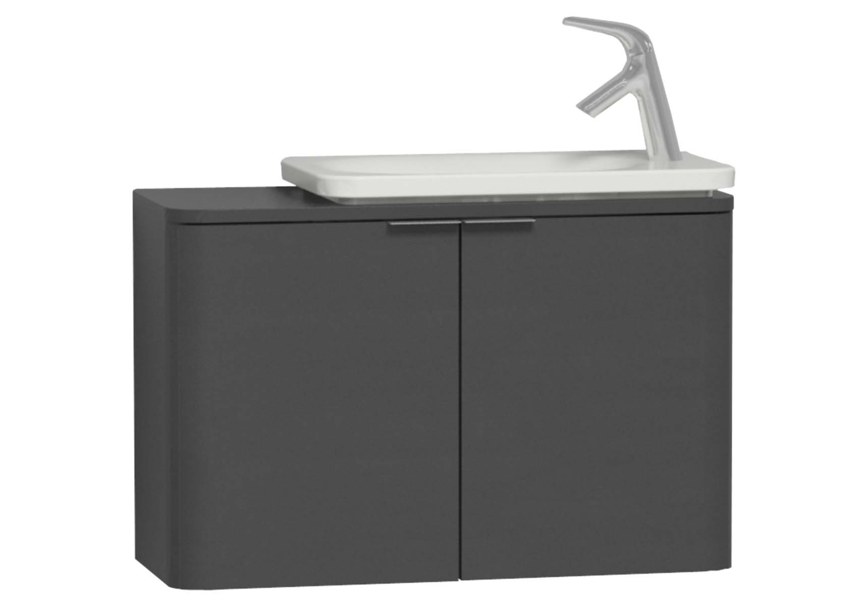 Nest Trendy Narrow Washbasin Unit 80 cm, Anthracite High Gloss