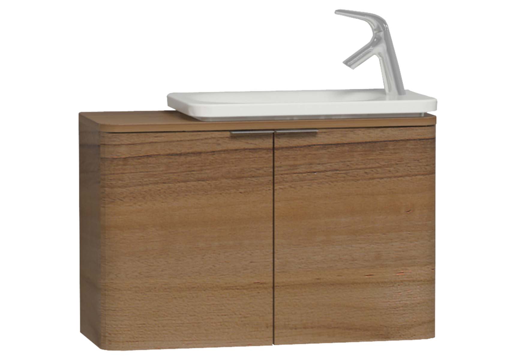 Nest Trendy Narrow Washbasin Unit 80 cm, Waved Natural Wood