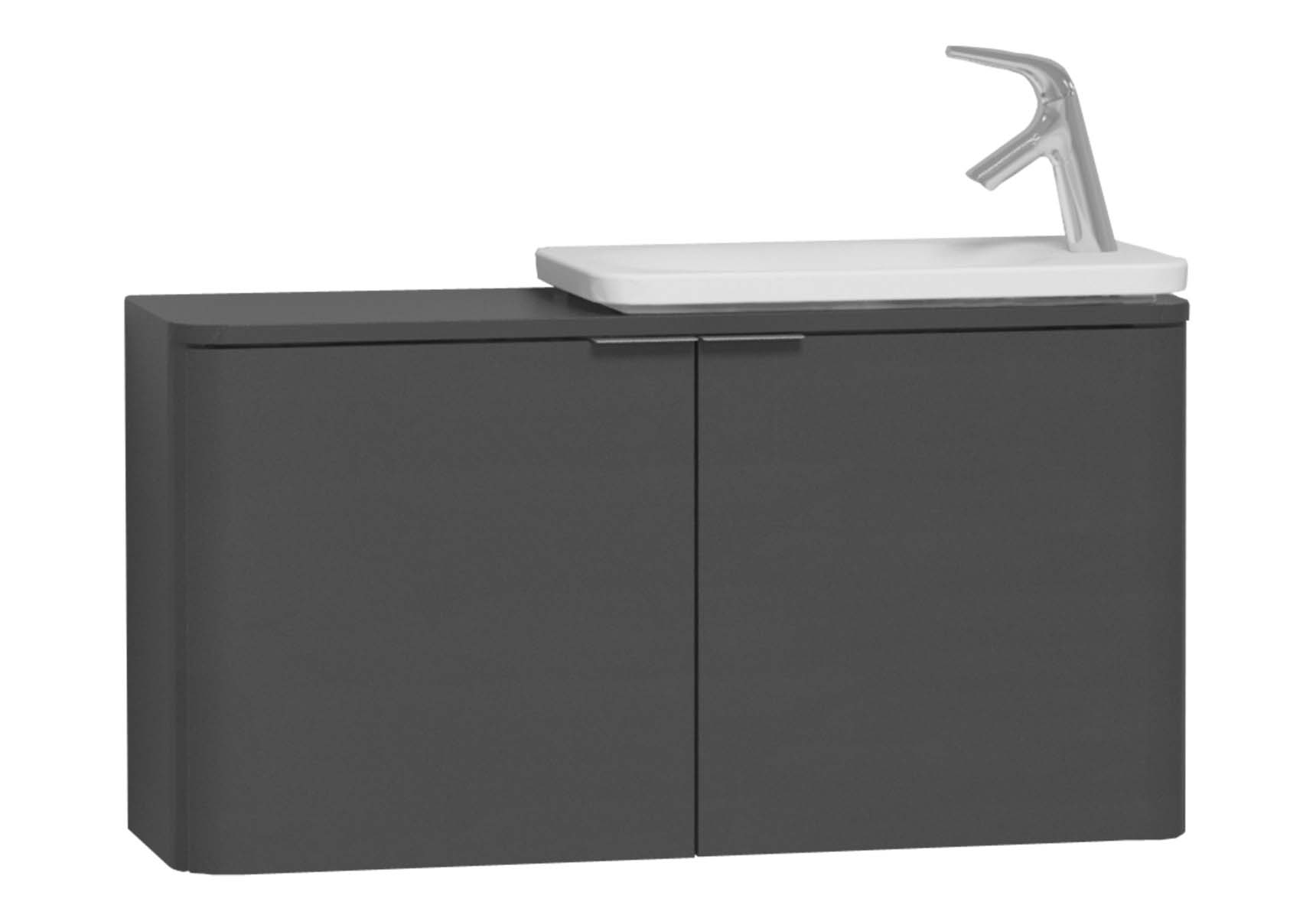 Nest Trendy Narrow Washbasin Unit 100 cm, Anthracite High Gloss