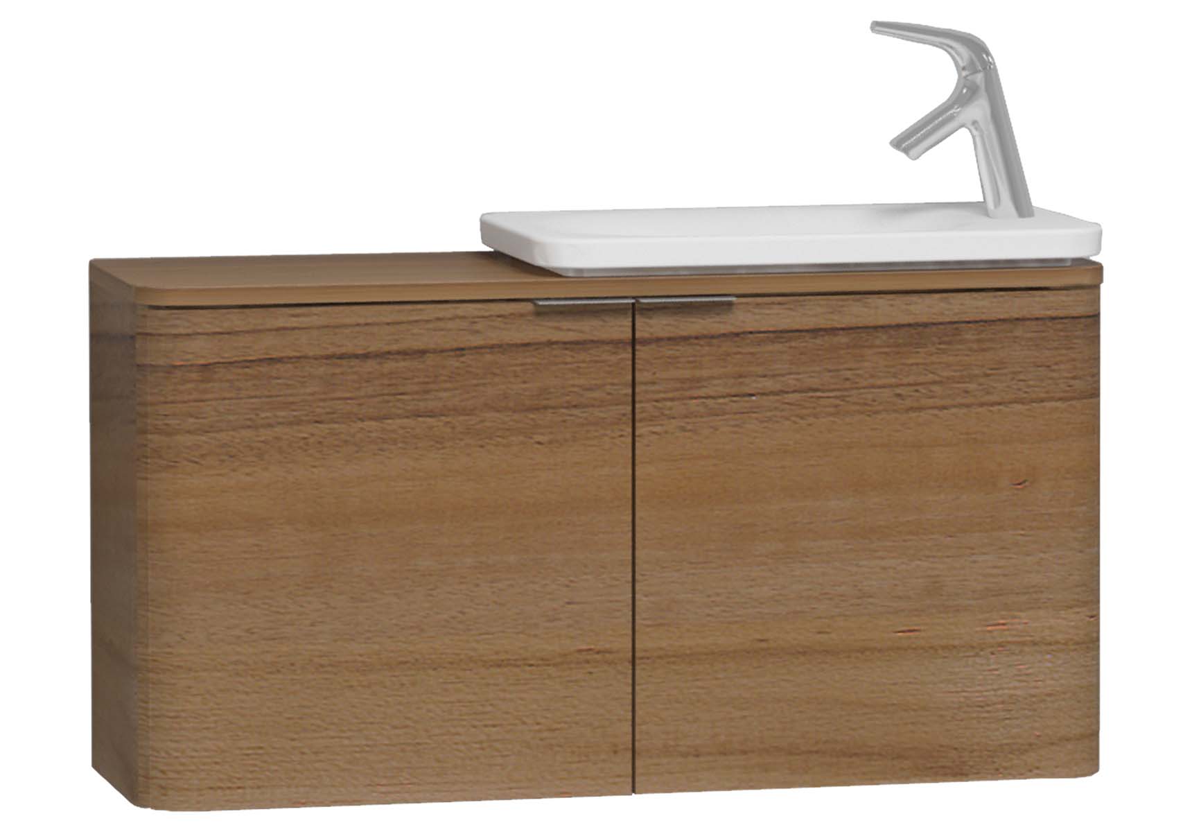 Nest Trendy Narrow Washbasin Unit 100 cm, Waved Natural Wood