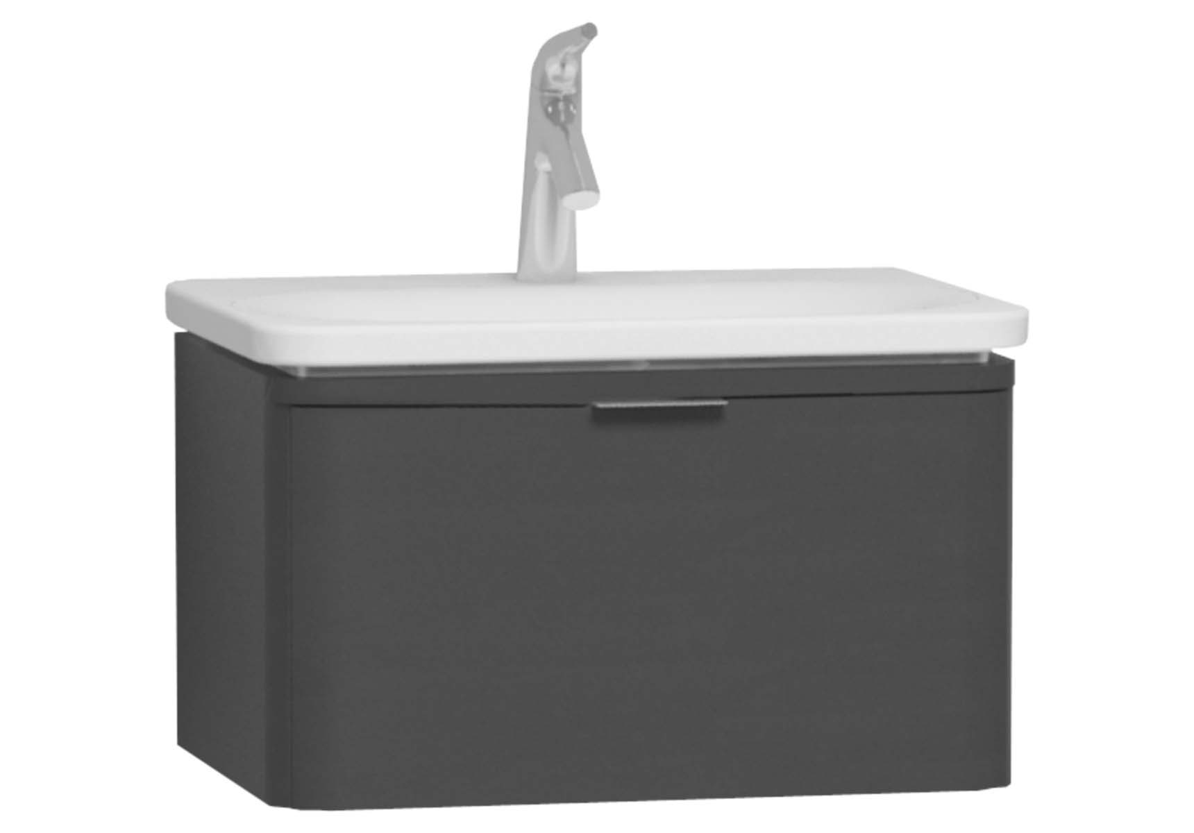 Nest Trendy 1 Drawer Washbasin Unit 60 cm Anthracite High Gloss