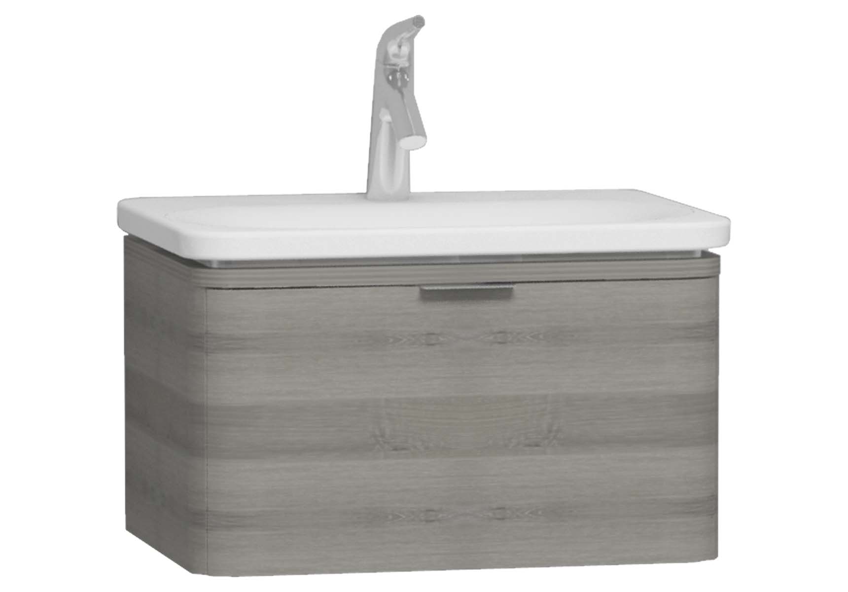 Nest Trendy 1 Drawer Washbasin Unit 60 cm Grey Natural Oak