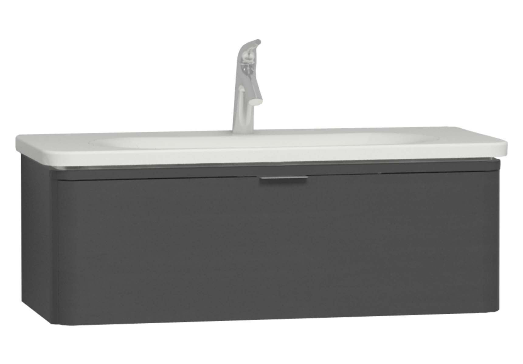 Nest Trendy 1 Drawer Washbasin Unit 100 cm Anthracite High Gloss