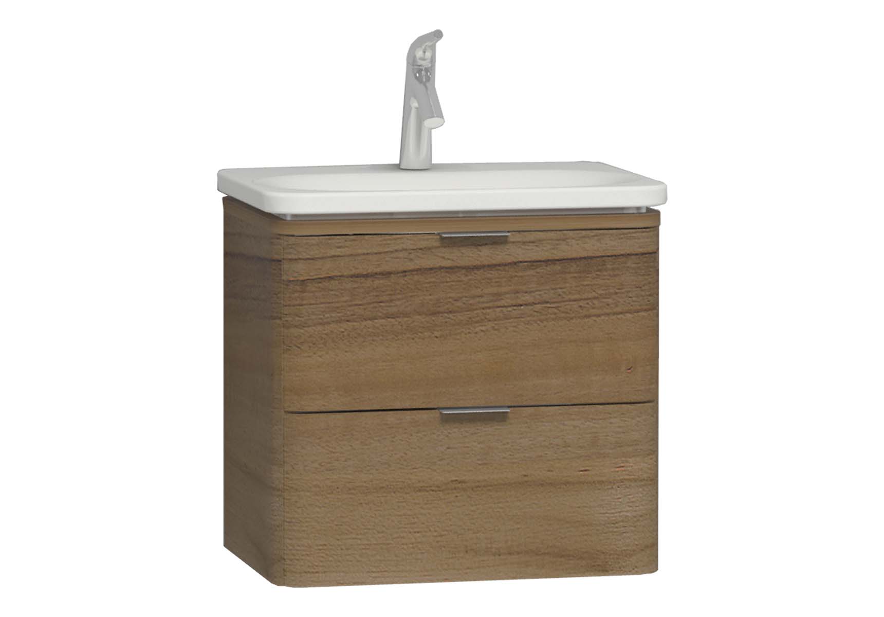 Nest Trendy 2 Drawer Washbasin Unit 60 cm Waved Natural Wood