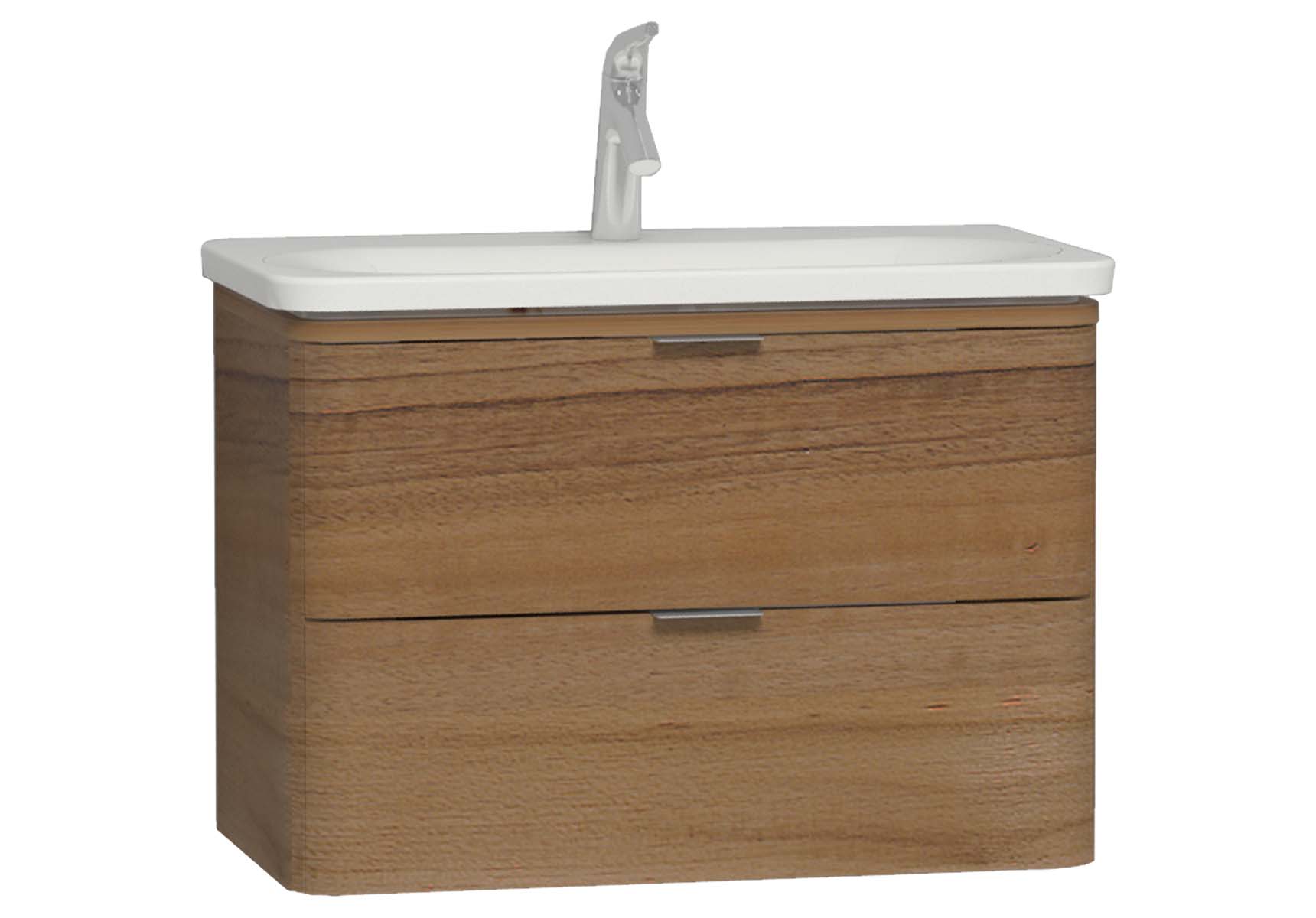 Nest Trendy 2 Drawer Washbasin Unit 80 cm Waved Natural Wood