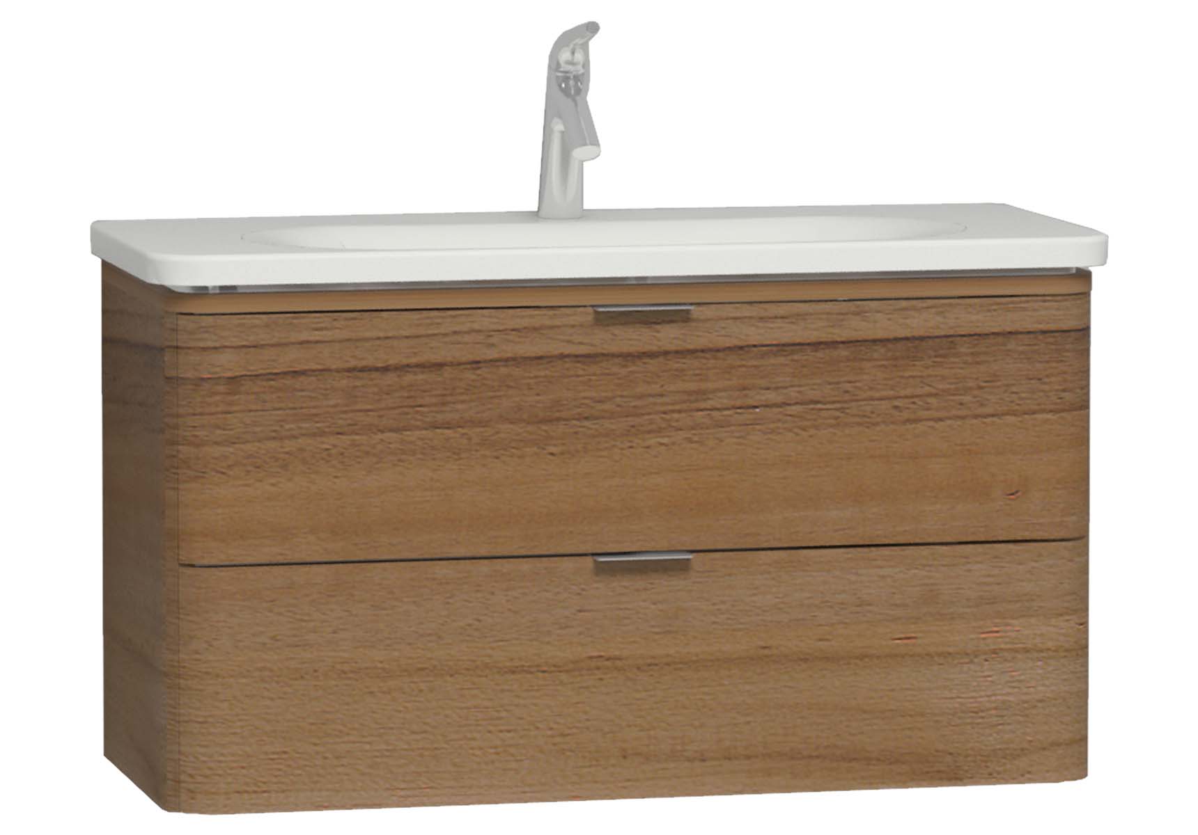 Nest Trendy 2 Drawer Washbasin Unit 100 cm Waved Natural Wood