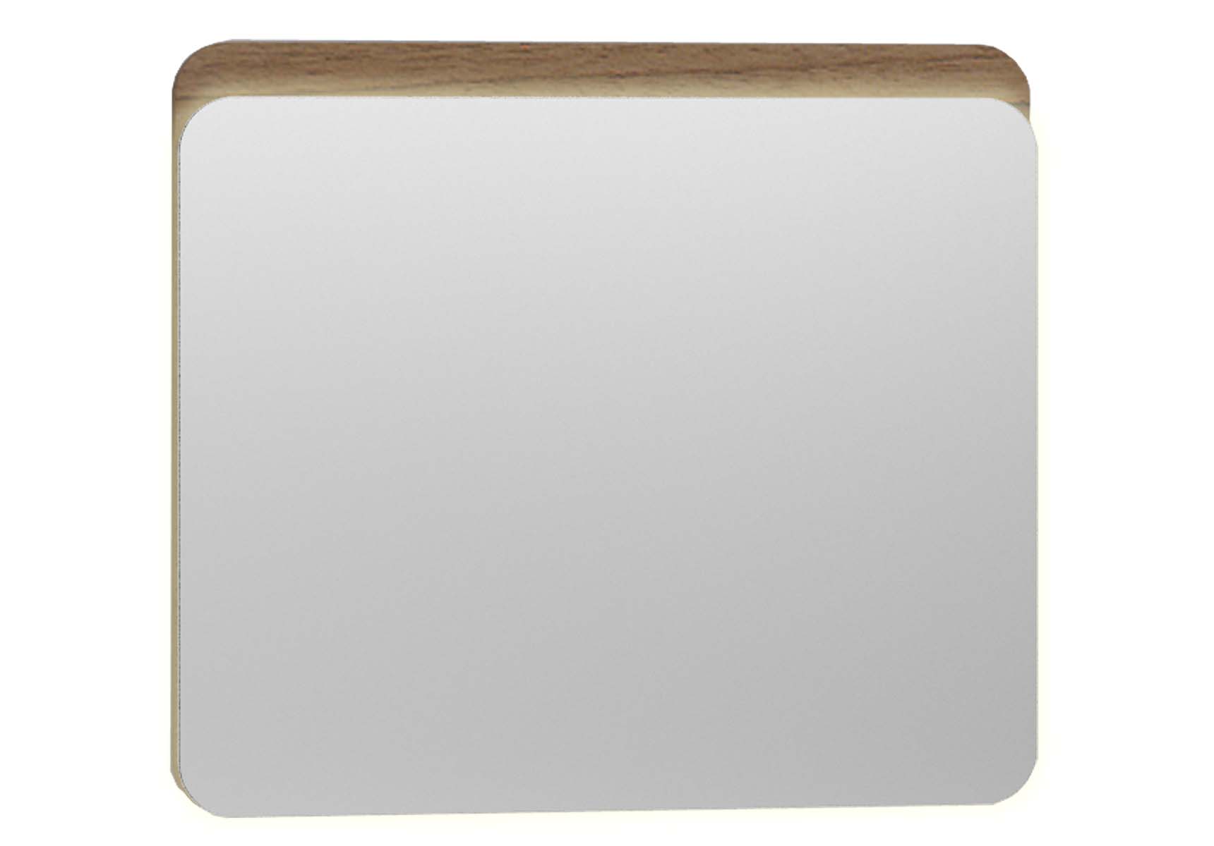 Nest Trendy Flat Mirror with Led 80 cm, Waved Natural Wood