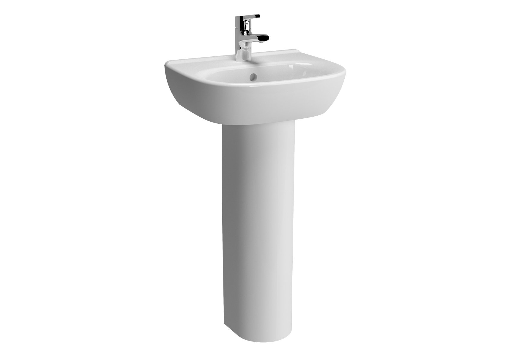 Zentrum Basin, 45cm with Middle Tap Hole, with Overflow Holes