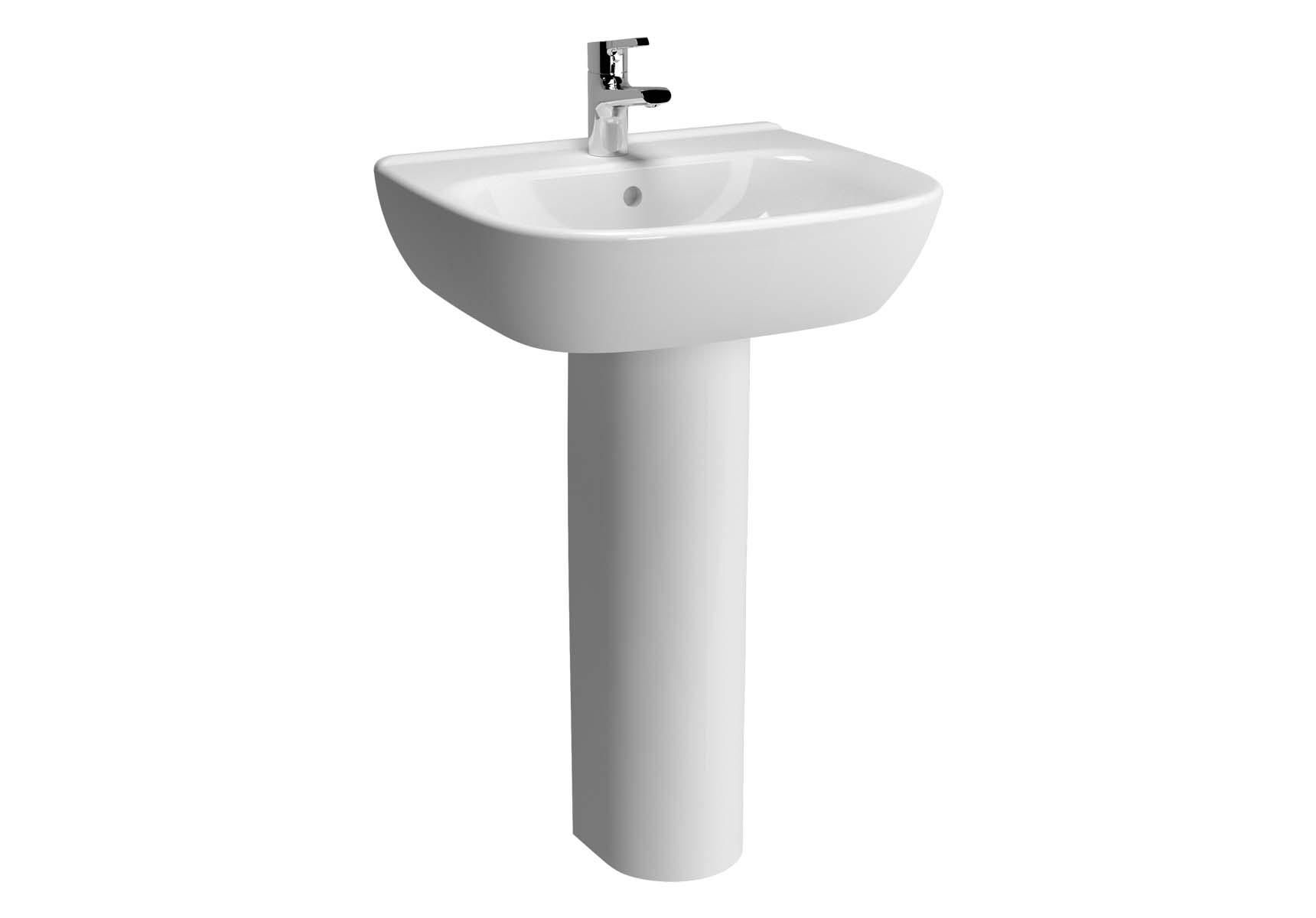 Zentrum Basin, 55cm with Middle Tap Hole, with Overflow Holes