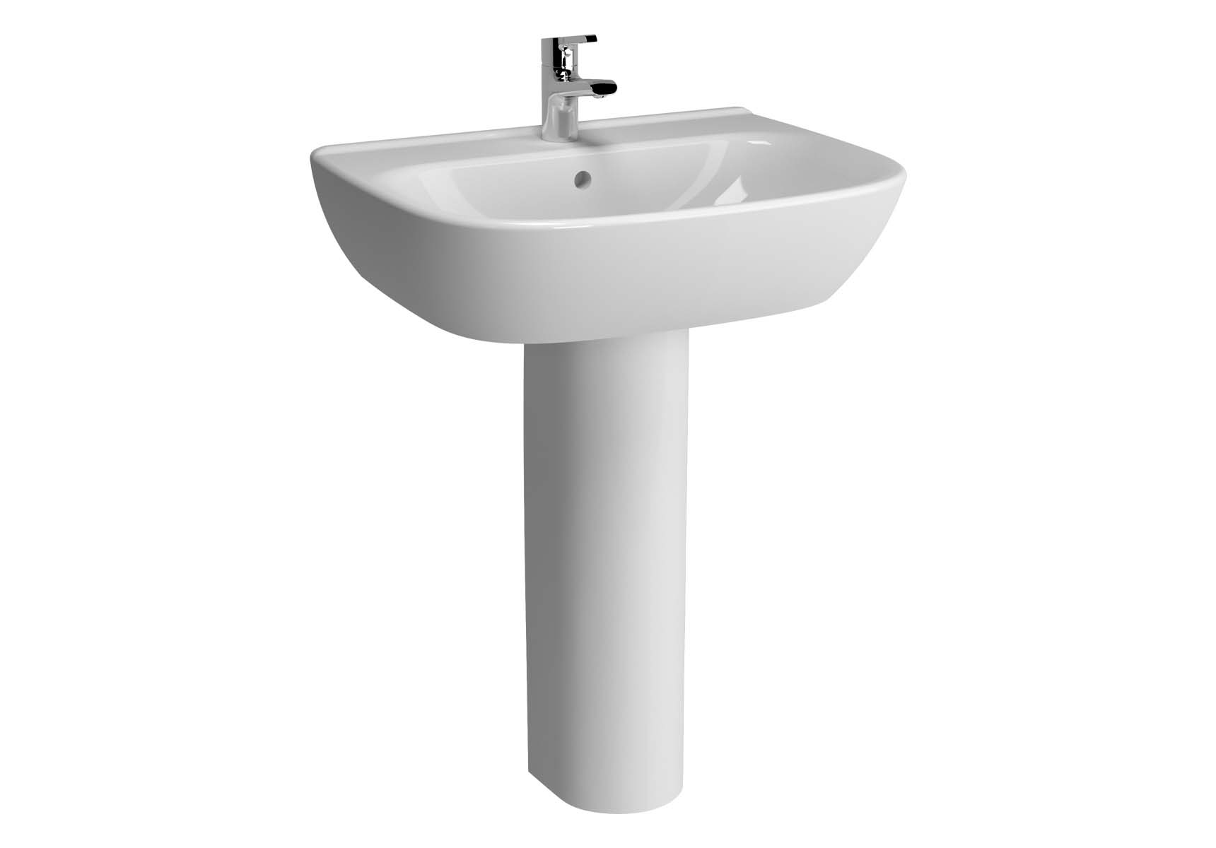Zentrum Basin, 65cm with Middle Tap Hole, with Overflow Holes