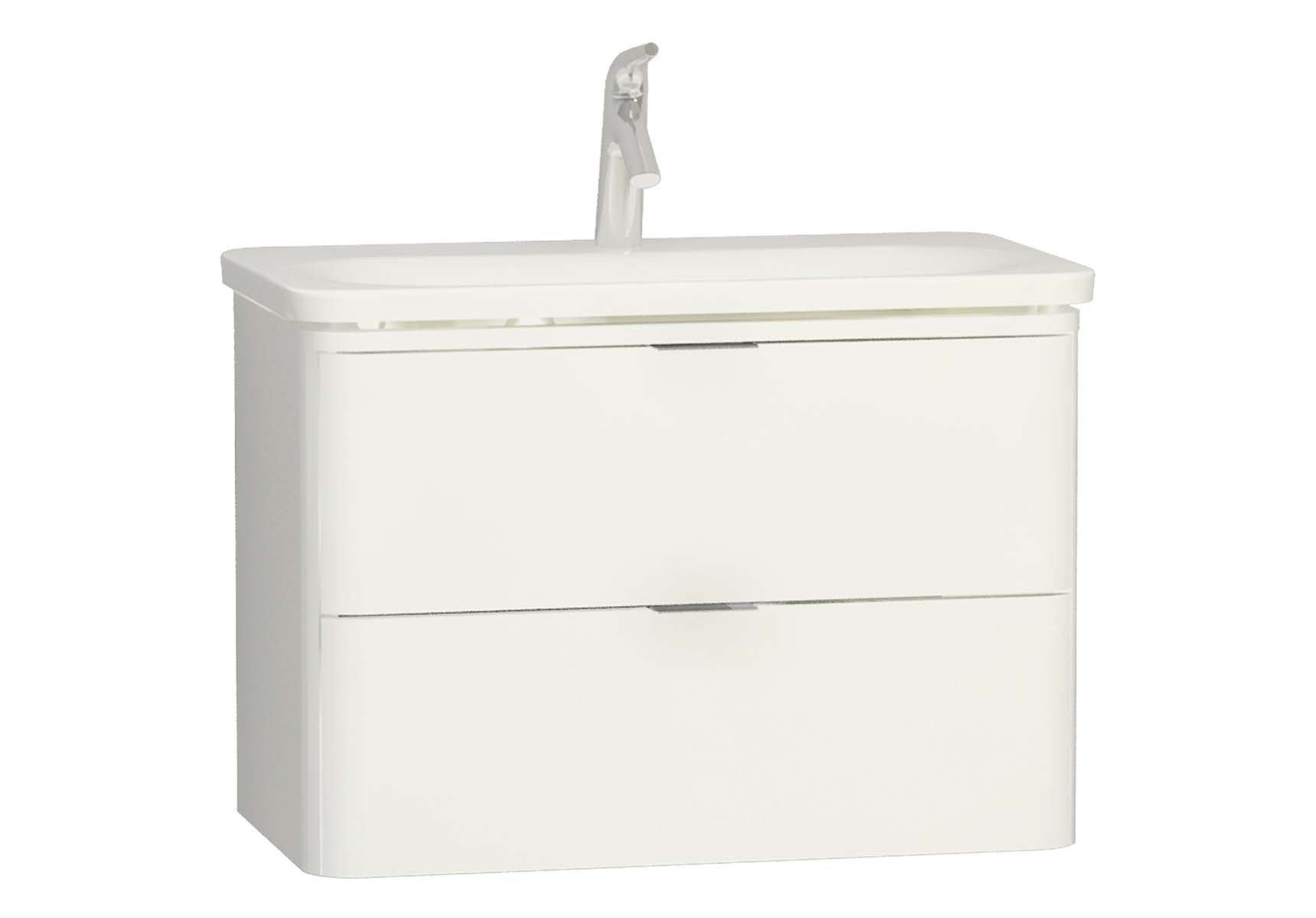 Nest Trendy 2 Drawer Washbasin Unit 80 cm White